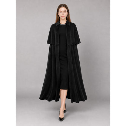 Black Carnival Cloak with Turn-Down Collar