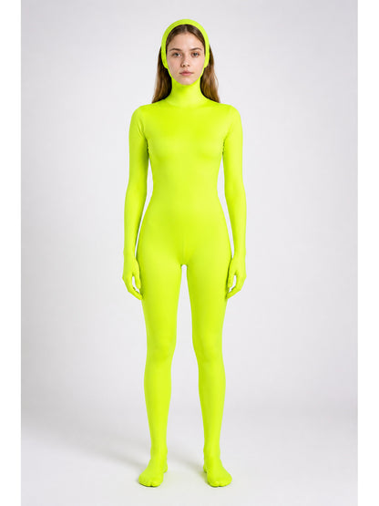 Neon Hooded Form-Fitting Jumpsuit for Cosplay main product view