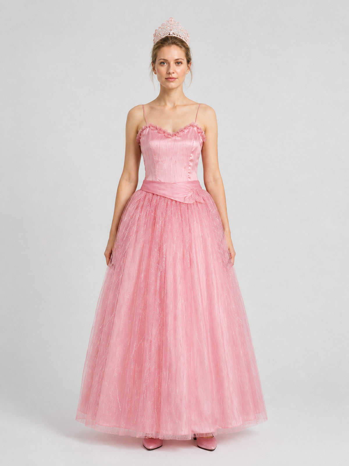 Pink Glinda Full-Skirted Dress for Cosplay on-model view