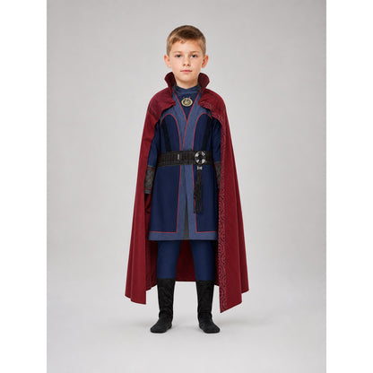 Superhero Carnival Costume with Cape for Cosplay on-model view