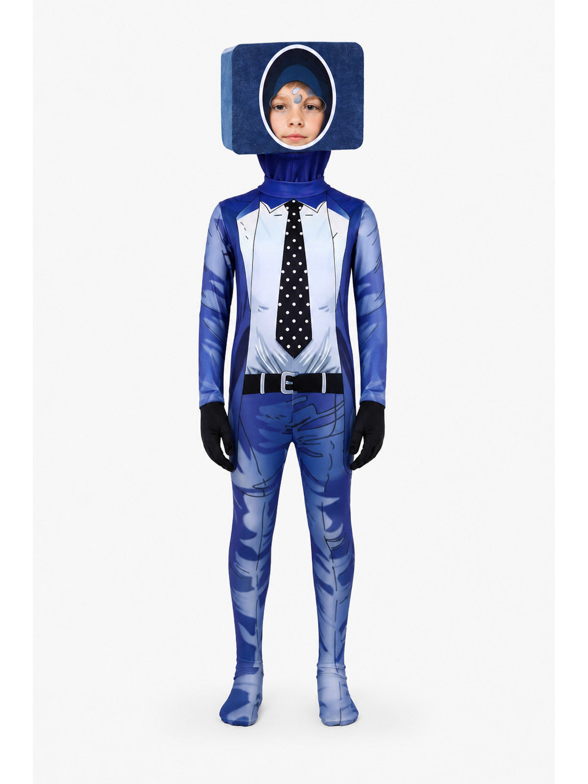 TV Man Cosplay Jumpsuit with Headpiece main product view