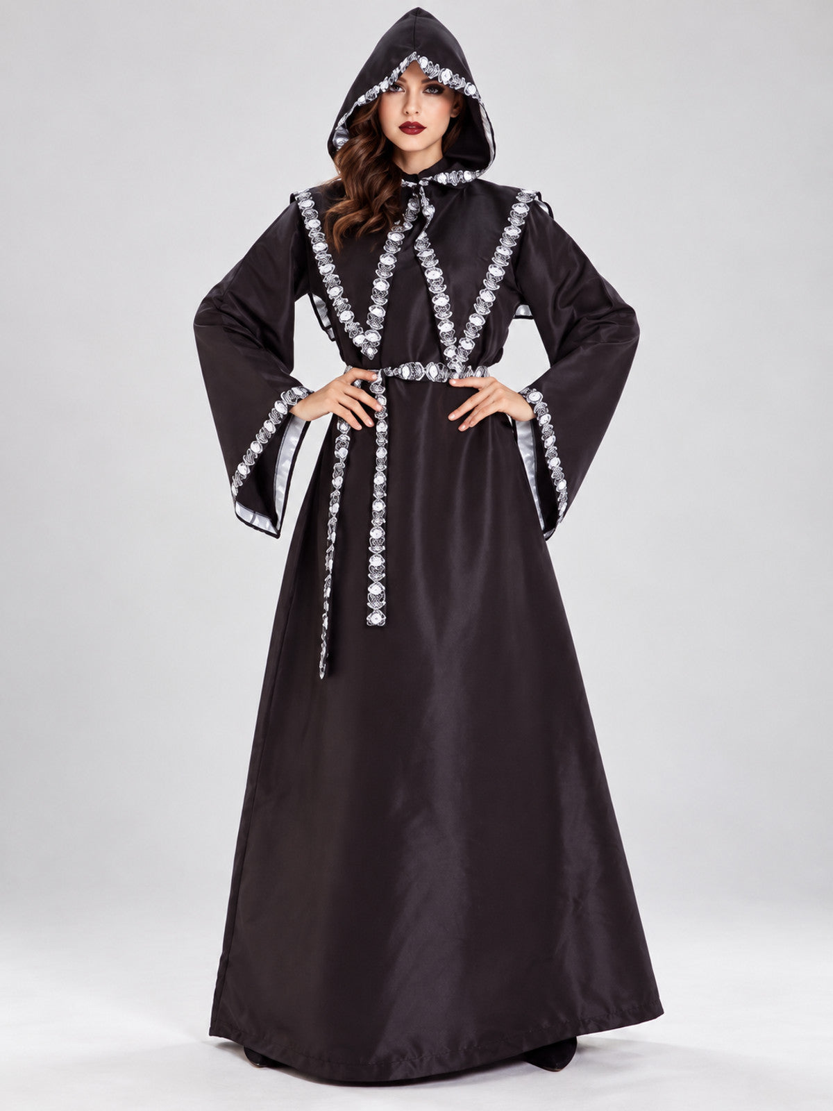 Witch Costume with Dress, Hood, and Belt