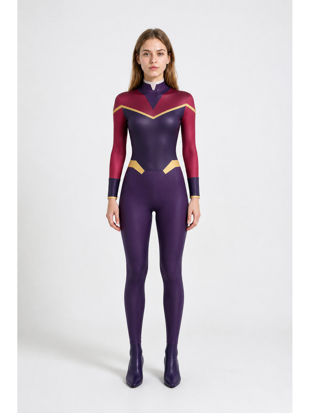 Red Cosplay Jumpsuit with Gold Accents main product view