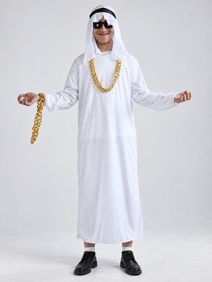 Carnival costume with headpiece, glasses, and chain