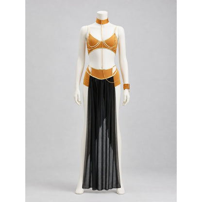 Cleopatra Costume with Chains and Long Skirt