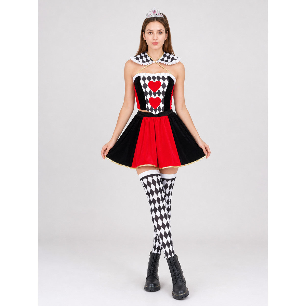 Carnival Cosplay Dress with Full Skirt on-model view