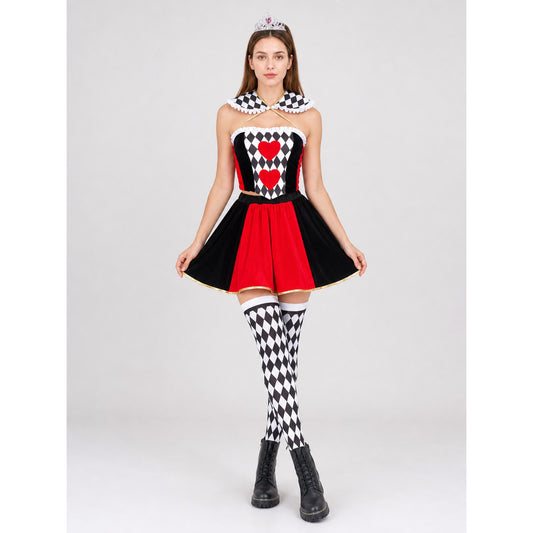 Carnival Cosplay Dress with Full Skirt on-model view