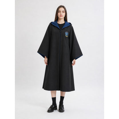 Black Costume Cloak with Blue Hood
