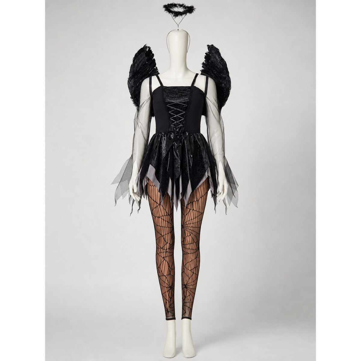 Dark Angel Costume with Wings and Halo