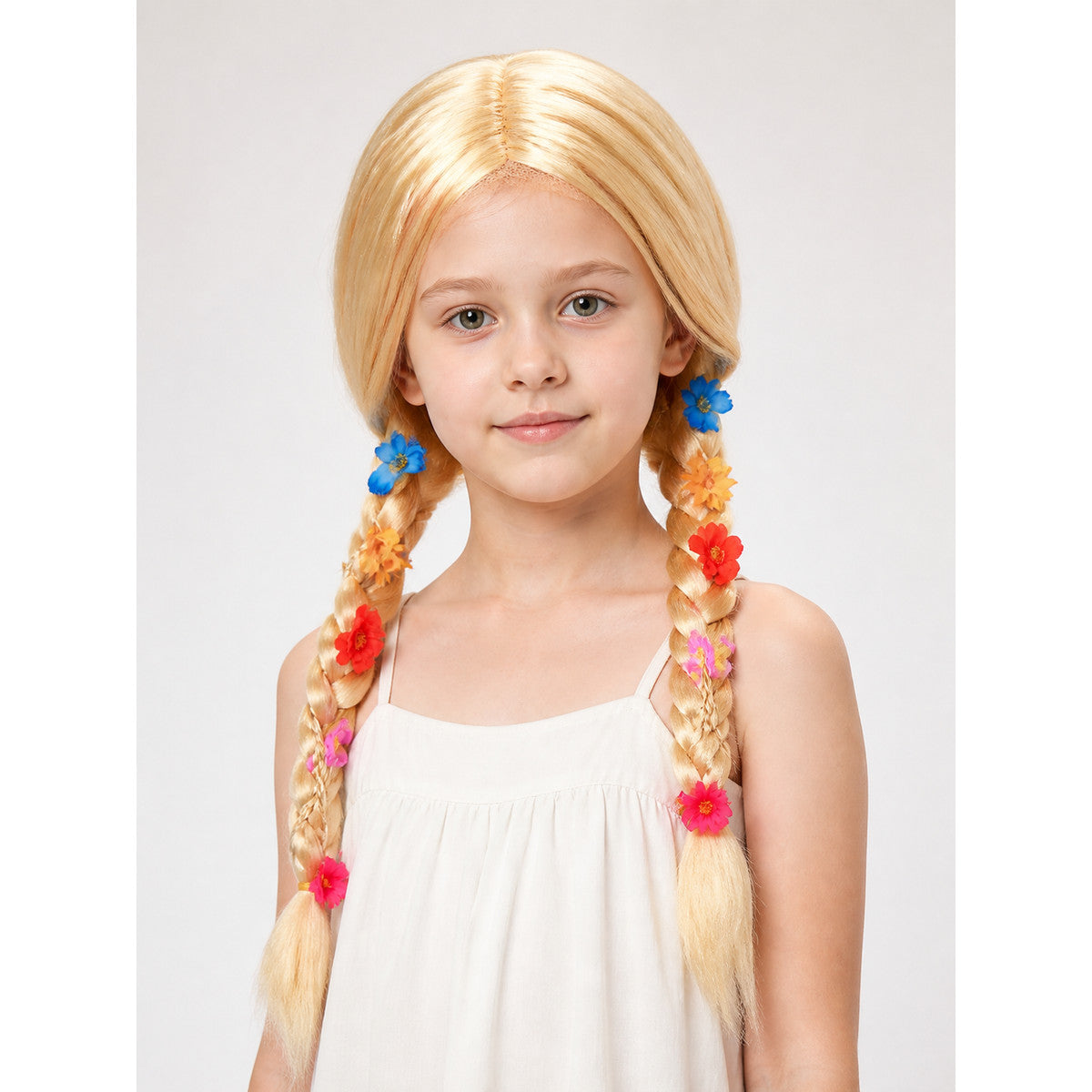 Golden Carnival Wig with a Braid for Halloween main product view
