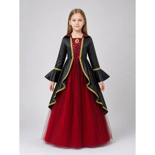 Costume Dress with Hat and Collar for Cosplay