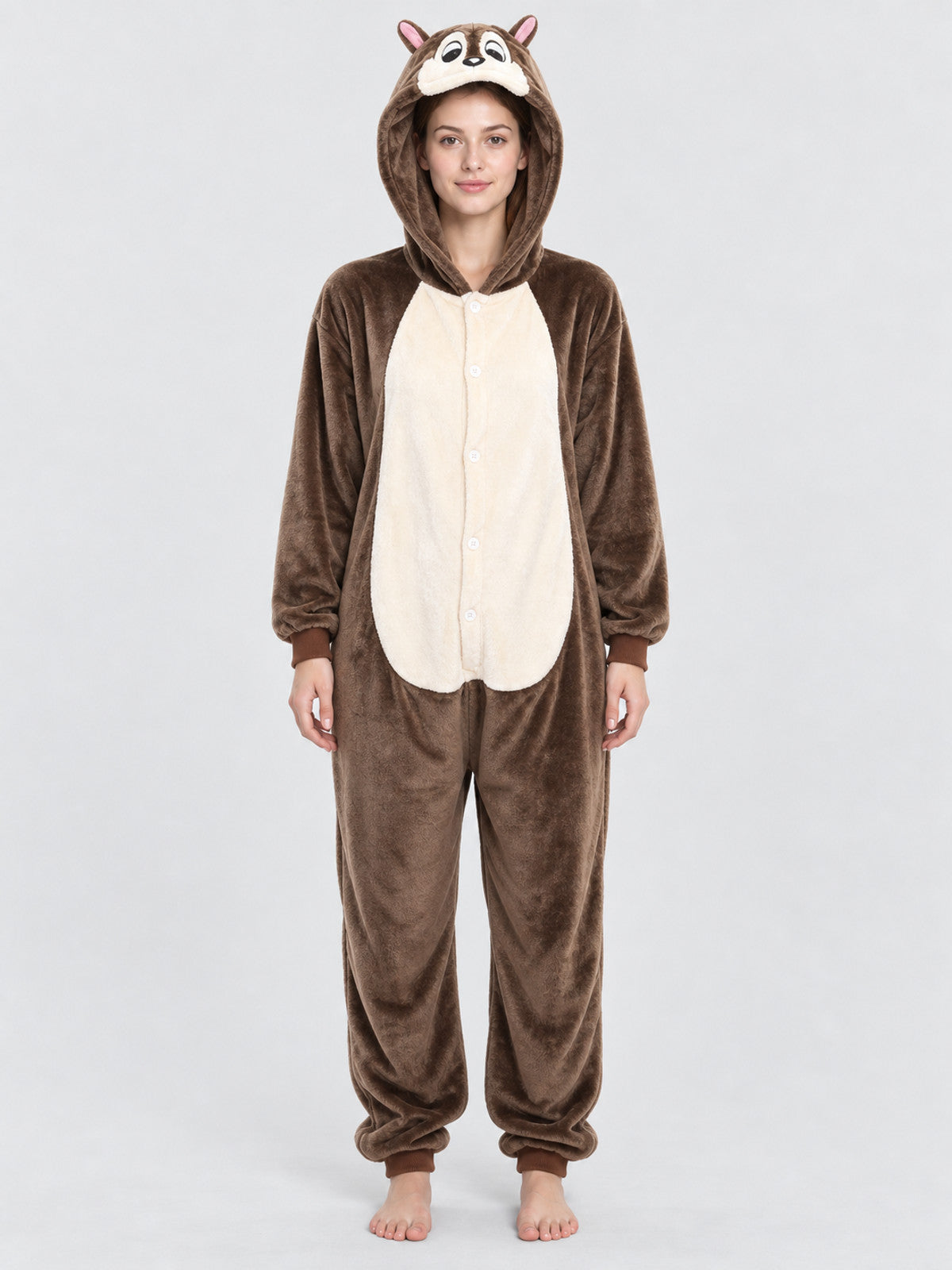 Brown Hooded Onesie Pajama with Ears