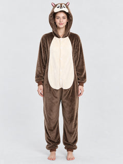 Brown Hooded Onesie Pajama with Ears