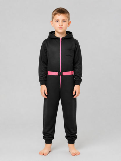 Money Heist Dali Cosplay Costume, Black Jumpsuit on-model view