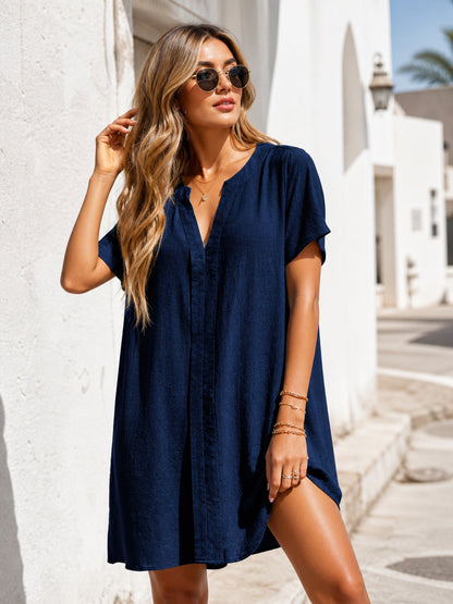 Women’s Loose-Fit Dress with a V-Neckline main product view
