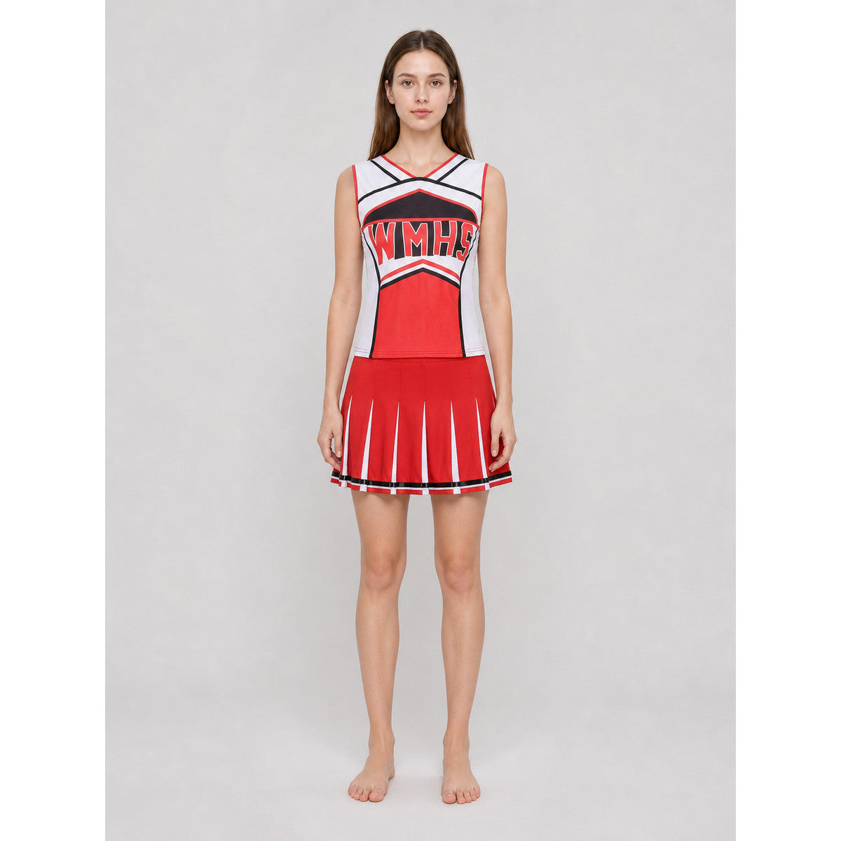 Red and White Performance Stage Costume