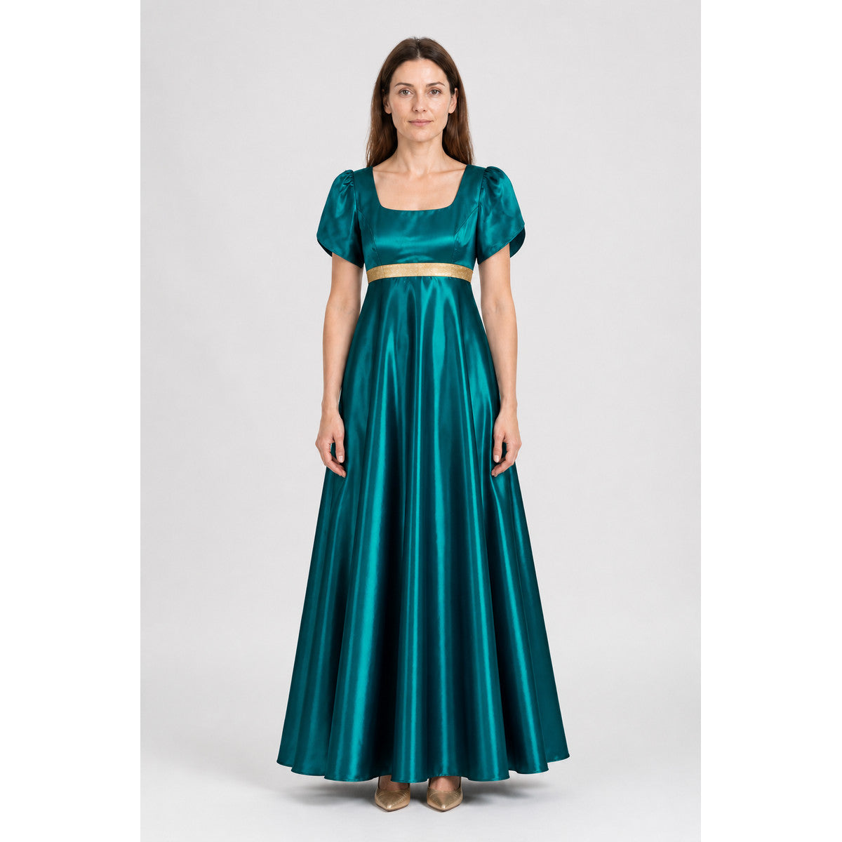 Blue Dress with a Square Neckline and Empire Waist main product view
