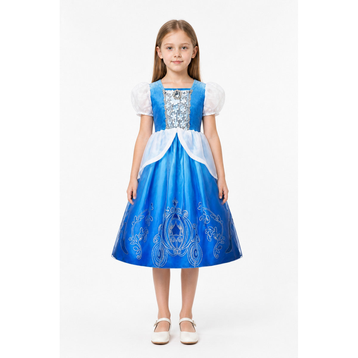Carnival Dress with Carriage and Flower Embroidery main product view