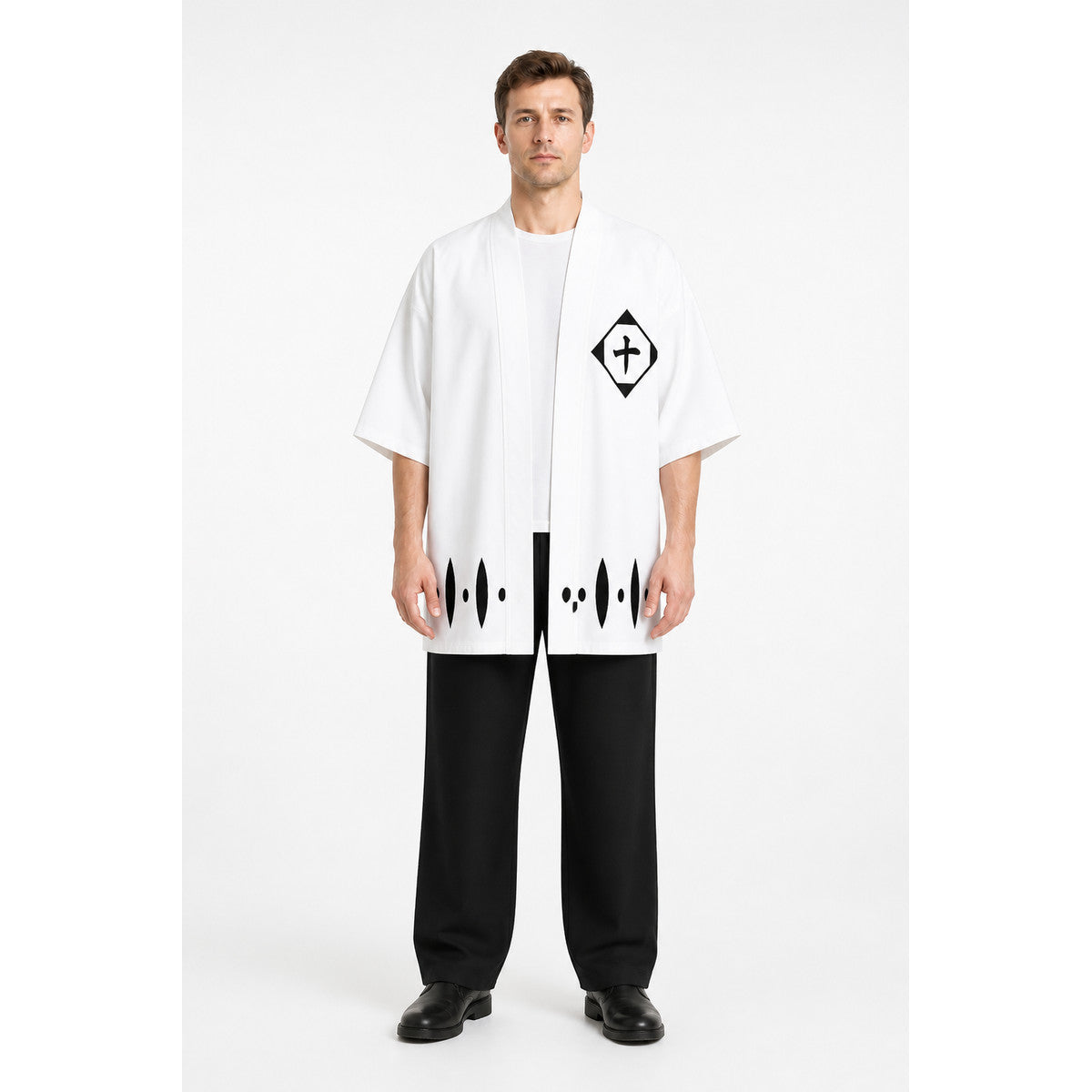 Bleach Anime Cosplay Cloak with Black Pattern main product view