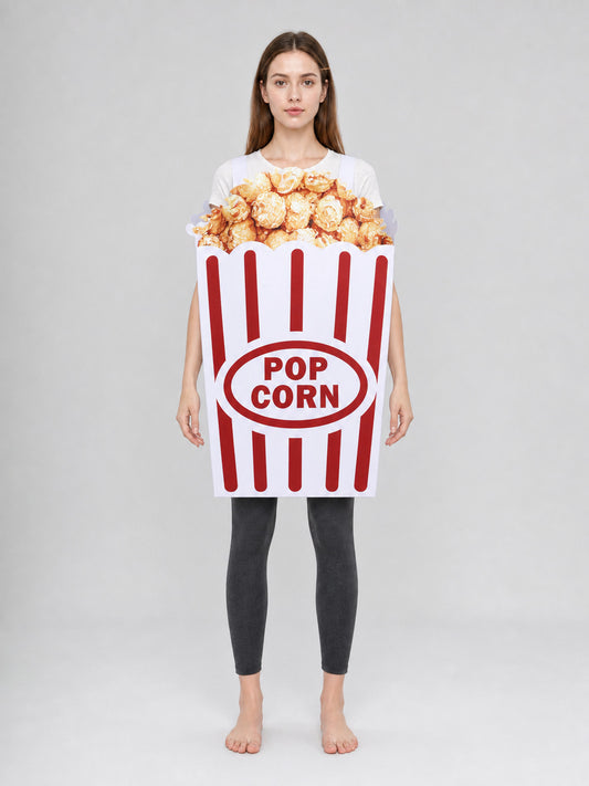 Popcorn Costume for Halloween and Parties front view