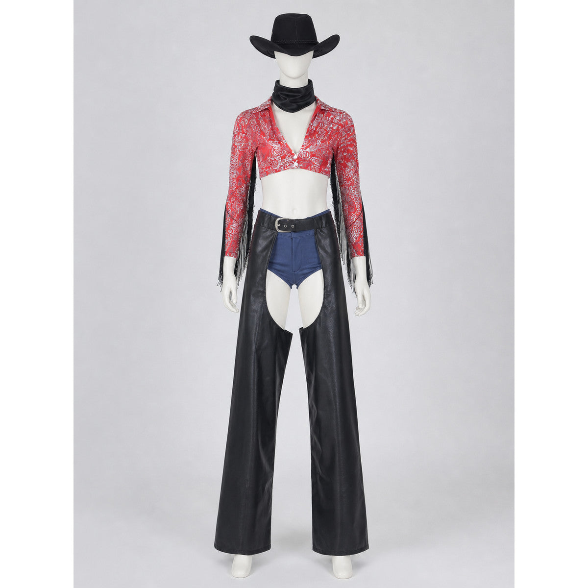 Western-Style Fringe Stage Costume on-model view