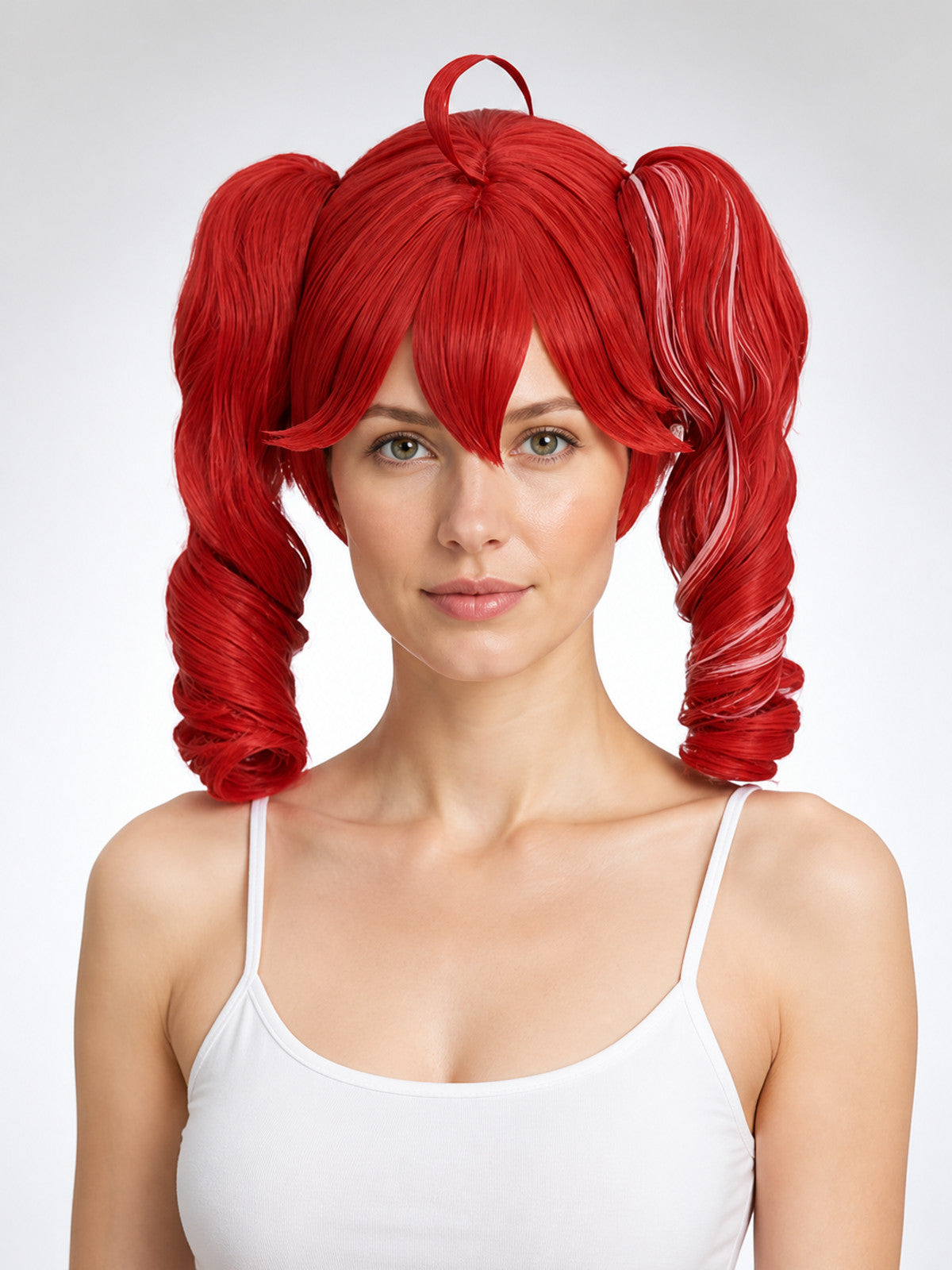 Long Red Cosplay Wig with Twin Tails main product view