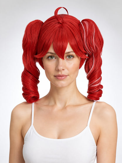 Long Red Cosplay Wig with Twin Tails main product view