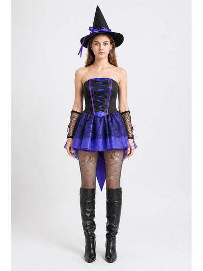Witch Costume with Asymmetrical Hem for Halloween main product view