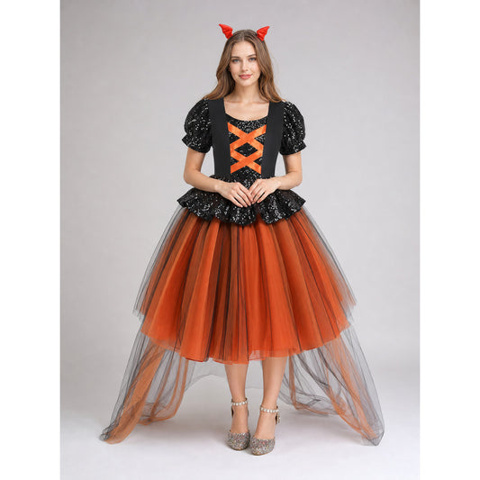 Pumpkin Halloween Costume Dress for Girls