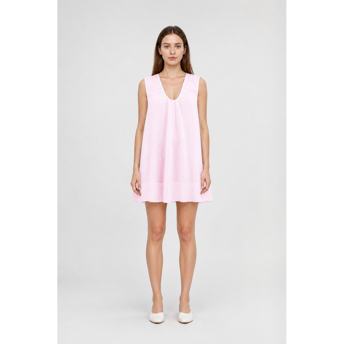 Sleeveless A-Line Dress with a U-Neckline