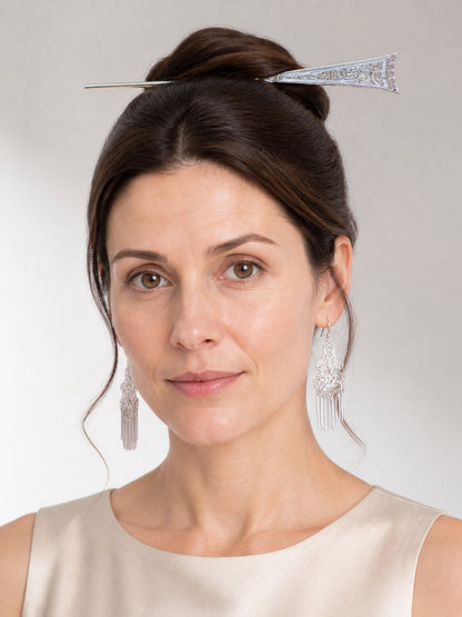 Carnival Headwear, Silver Hairpin with Pattern main product view