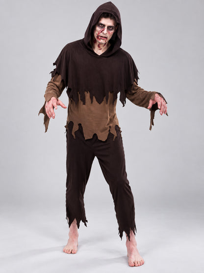 Adult Zombie Halloween Costume with Hood
