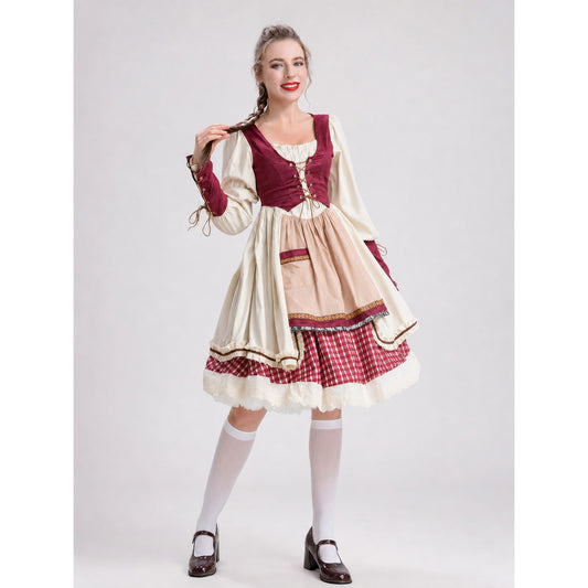 Carnival Costume with Apron and Full Skirt