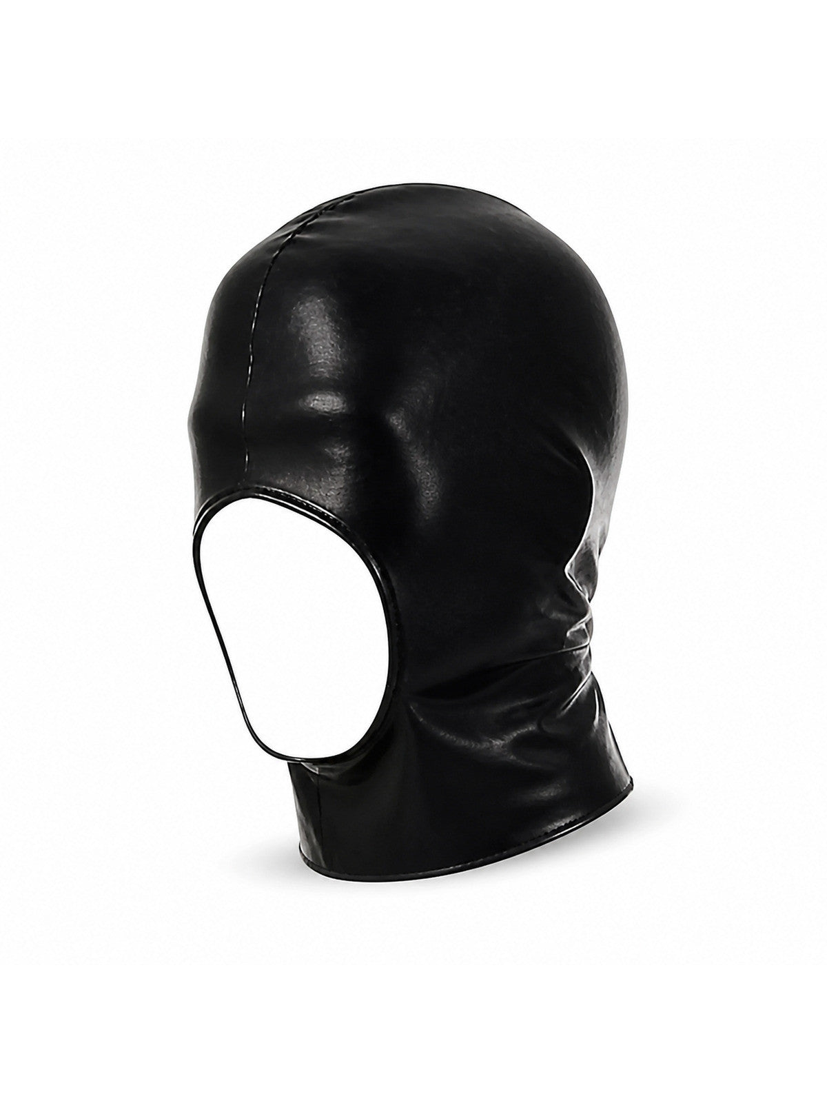 Hood Face Mask Faux Leather Head Cover Men Sexy Blindfold Cap Open Mouth Gothic