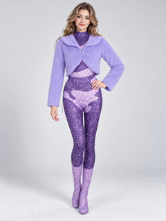 Zootopia Cosplay Costume: Purple Jumpsuit with Sequins