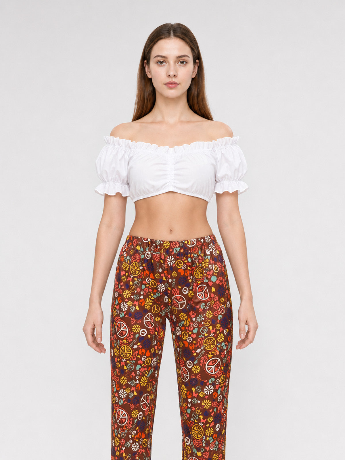 White Off-the-Shoulder Cropped Top