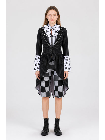 Cosplay costume with tailcoat jacket and plaid shorts main product view