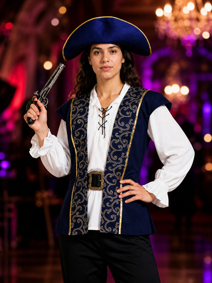 Caribbean-Style Pirate Costume for Carnival and Cosplay on-model view