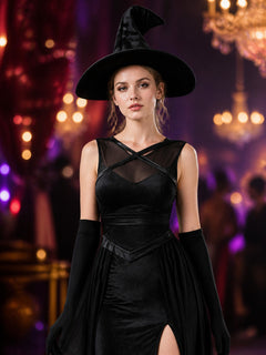 Witch Costume with Chiffon Skirt and Hat
