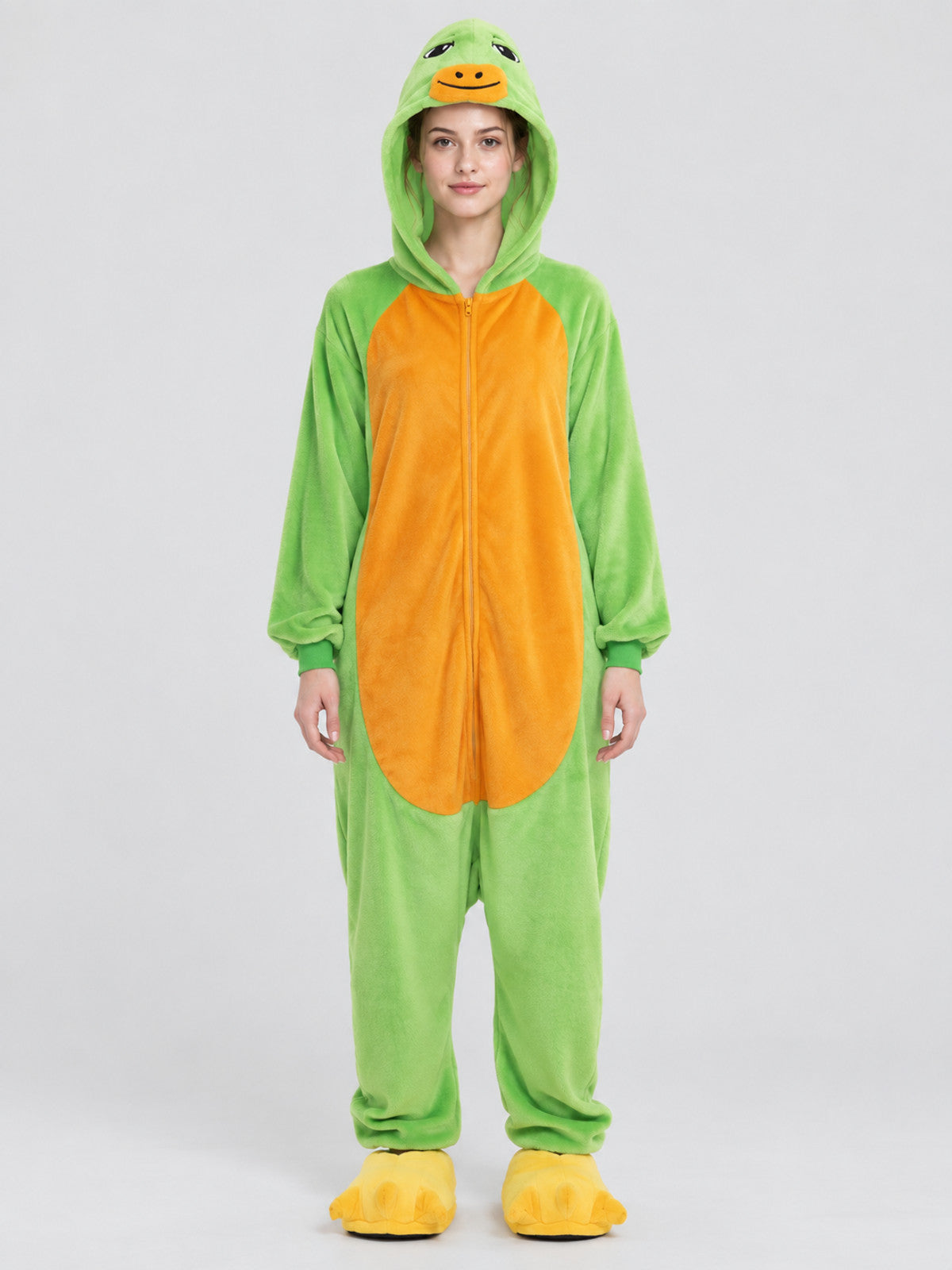 Green Turtle Kigurumi Jumpsuit with Shell and Hood