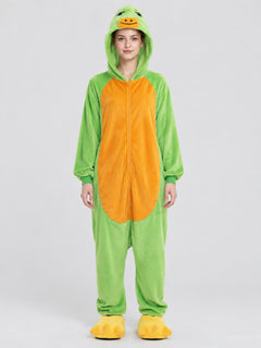 Green Turtle Kigurumi Jumpsuit with Shell and Hood