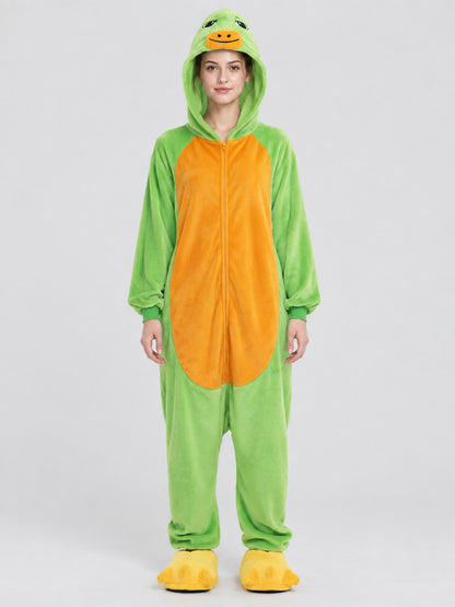 Green Turtle Kigurumi Jumpsuit with Shell and Hood