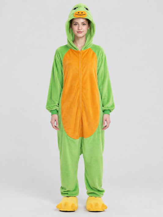 Green Turtle Kigurumi Jumpsuit with Shell and Hood