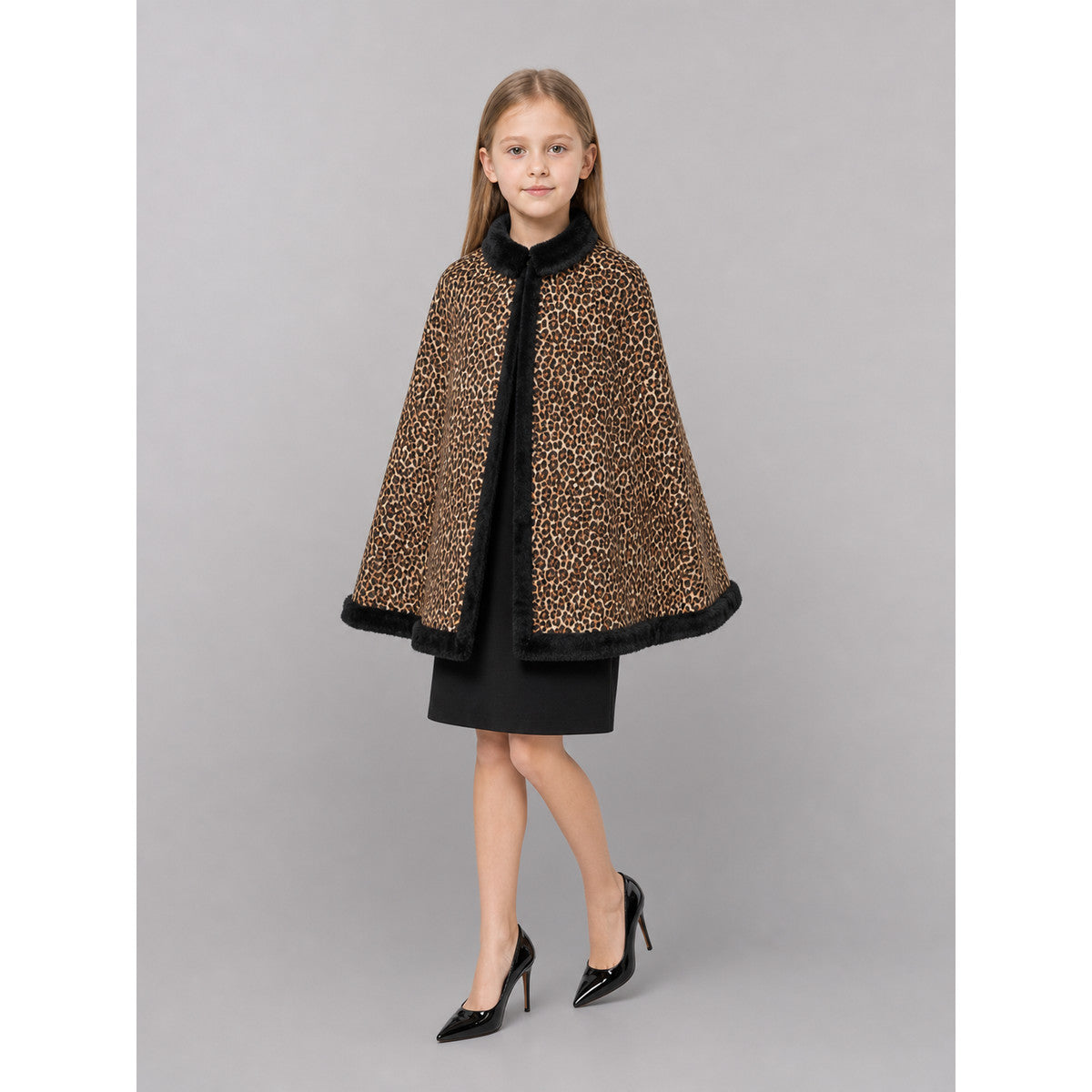 Leopard-Print Costume with Ears and Skirt front view