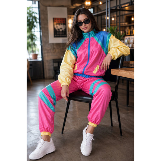 Women's Retro Disco Costume: Jacket and Pants on-model view