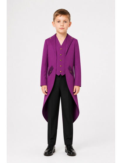 Purple Tailcoat with Lapels and Gold Buttons main product view