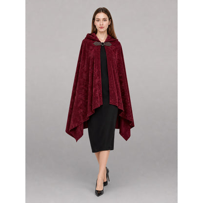 Burgundy Hooded Carnival Cloak