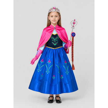 Princess Anna Costume with Cape and Accessories on-model view