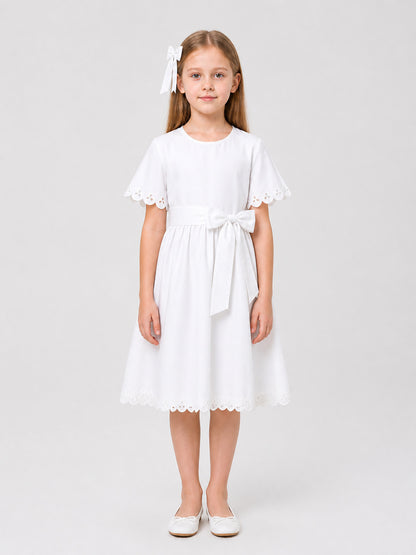 Anya's White Cosplay Dress from SPY×FAMILY with Bow on-model view