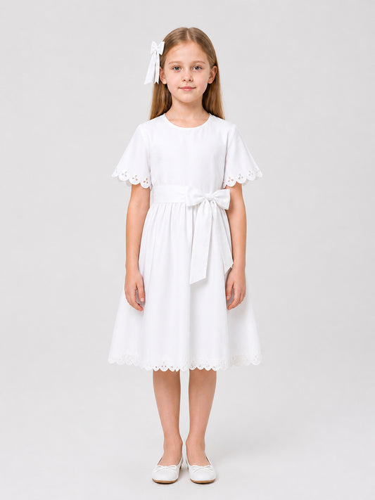 Anya's White Cosplay Dress from SPY×FAMILY with Bow on-model view